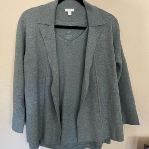 J.Jill grayish-blue cotton blazer set Size M